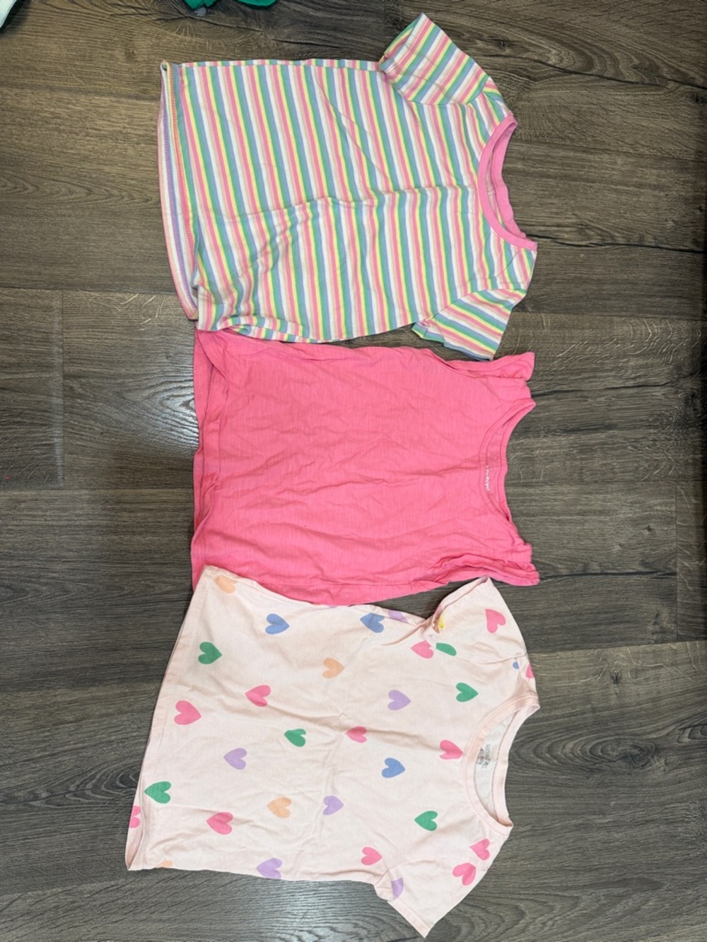 Garanimals Girls Short Sleeve Tees - Pink, Multicolor Stripes, Pastel Hearts